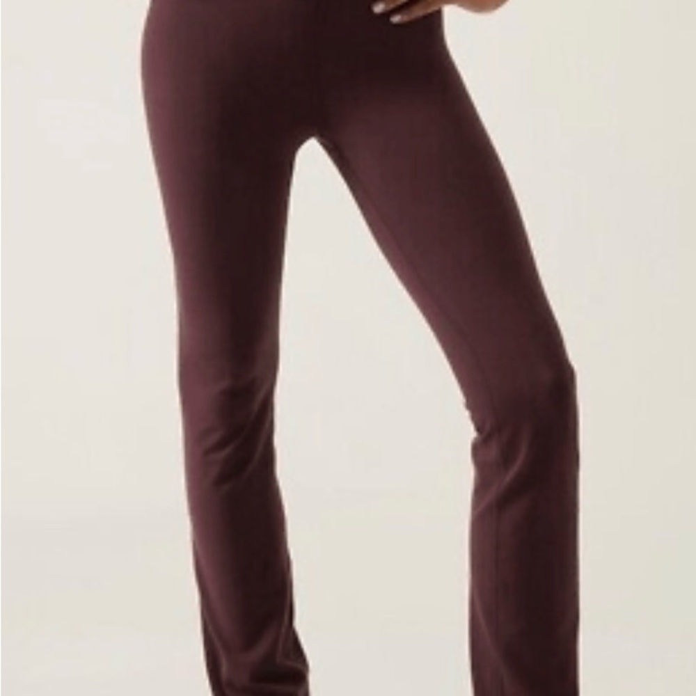 Athleta High Rise Elation Straight Leg Leggings - Maroon